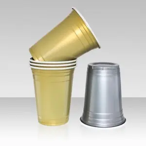 Party Beer Plastic cup  disposable Plastic mug Beerpong Plastic mug Wedding Plastic mug  Blue hexagonal Plastic cup