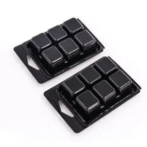 6 Cavity Wax Melt Molds, Clear Plastic Wax Melt Cube Trays, Empty Wax Melt Containers Holder for DIY, Wax Melt Candles, Tarts