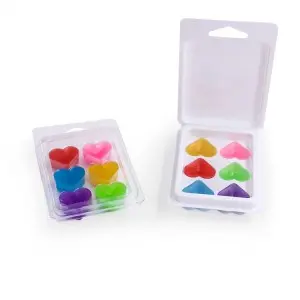 6 Cavity Wax Melt Molds, Clear Plastic Wax Melt Cube Trays, Empty Wax Melt Containers Holder for DIY, Wax Melt Candles, Tarts