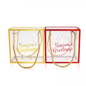 PET Clear Candy Boxes Wedding Birthday Party Supplies Transparent Plastic Gift Box Cookies Packaging Noel Storage Bag Handle