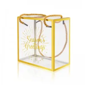 PET Clear Candy Boxes Wedding Birthday Party Supplies Transparent Plastic Gift Box Cookies Packaging Noel Storage Bag Handle