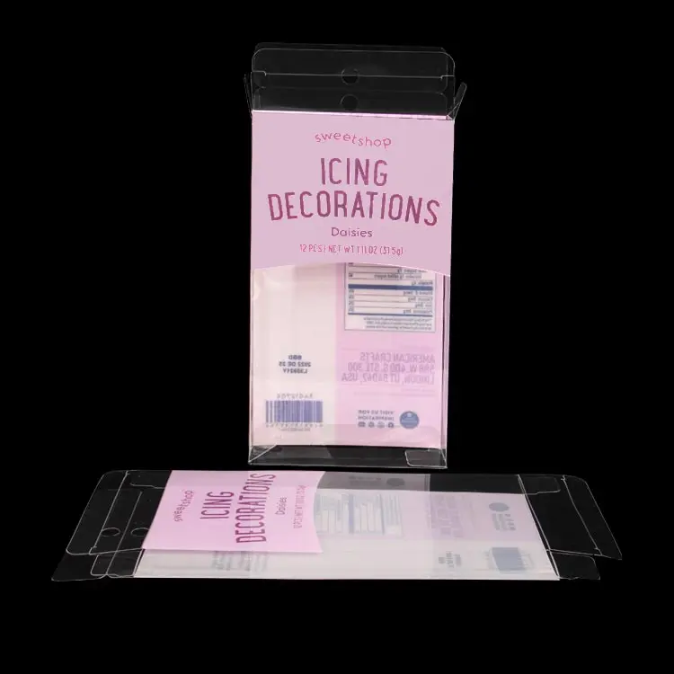 Custom Printing Logo Foldable Clear PET Plastic Box Packaging Transparent Tuck Box For Candy Packaging Box Featured Image