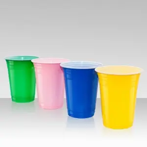 Party Beer Plastic cup  disposable Plastic mug Beerpong Plastic mug Wedding Plastic mug  Blue hexagonal Plastic cup