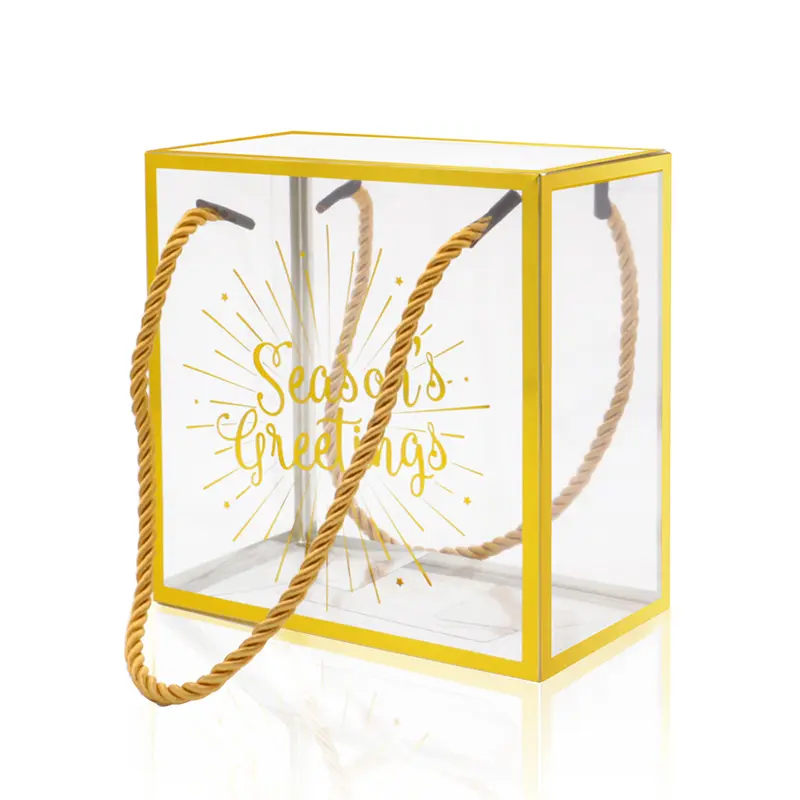 PET Clear Candy Boxes Wedding Birthday Party Supplies Transparent Plastic Gift Box Cookies Packaging Noel Storage Bag Handle Featured Image